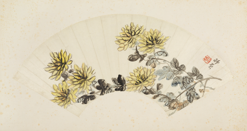 陈衡恪菊花图扇面, , Shizeng Chen