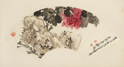 陈衡恪花石图扇面, , Shizeng Chen