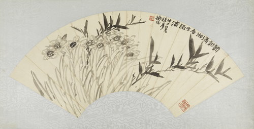 陈衡恪墨竹水仙图扇面, , Shizeng Chen