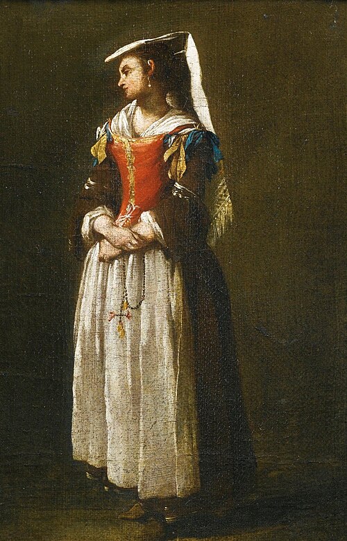 A Young Woman Dressed in Neapolitan Fashion, 1750, Jean Barbault