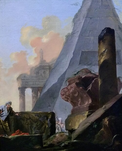 Ruines avec la pyramide de Sextius, 1754, Jean Barbault