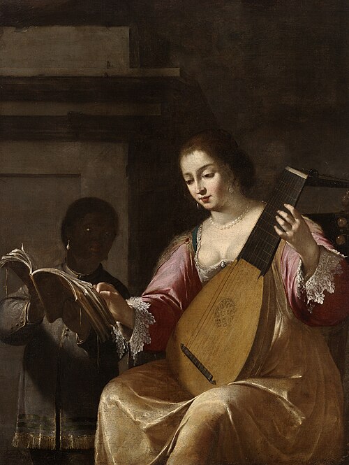Femme jouant du luth, 1638, Jean Daret