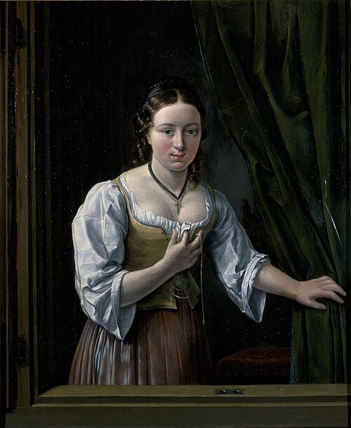 Meisje bij het raam, 1830, Christiaan Kramm