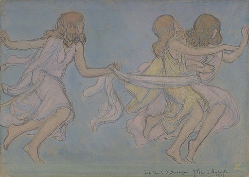 Children at Play, 1915, Jean Francis Auburtin