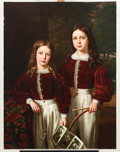 Portrait of Two Children, Probably the Sons of M. Almeric Berthier, comte de LaSalle, 1841, Jean Joseph Vaudechamp