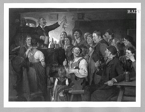 Wirtshausszene mit Zauberer, 1887, Hugo Kauffmann