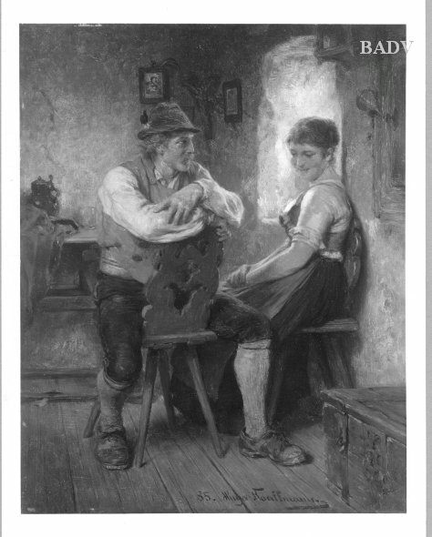 young couple in Bavarian costume, 1885, Hugo Kauffmann