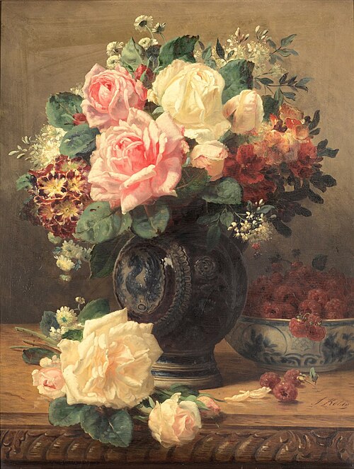 Still Life with Roses and Raspberries, , Jean-Baptiste Robie