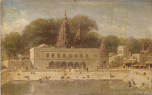 Temple of the Monkeys at Benares, 1880, Jean-Baptiste Robie