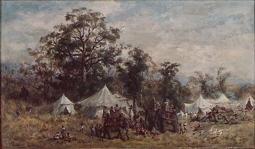 Tiger hunters' camp, 1880, Jean-Baptiste Robie