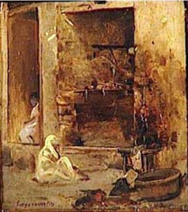 Butcher Shop in Algiers, 1875, Jean Seignemartin