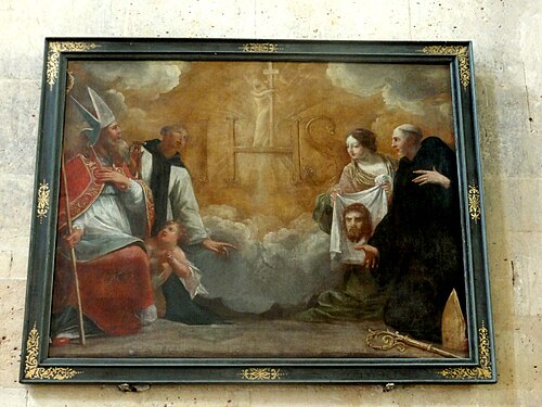 Adoration du Saint-Nom du Christ par quatre saints, , Jean Senelle