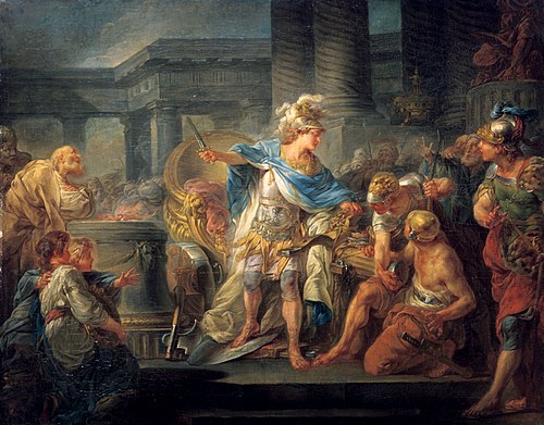 Alexandre coupe le nœud gordien, 1767, Jean Simon Berthélemy