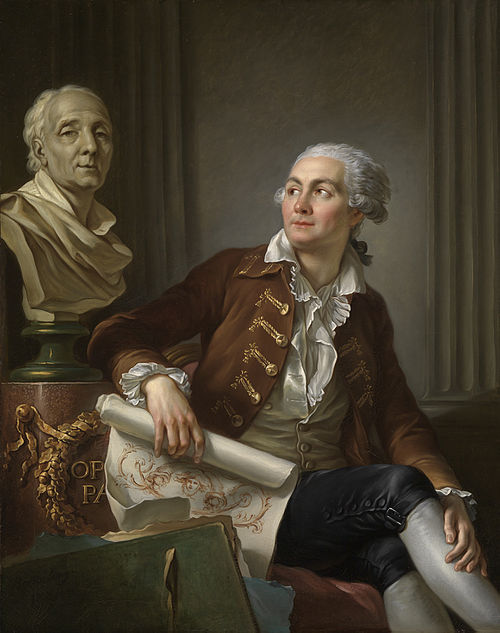 Portrait d'homme au buste de Diderot, 1784, Jean Simon Berthélemy