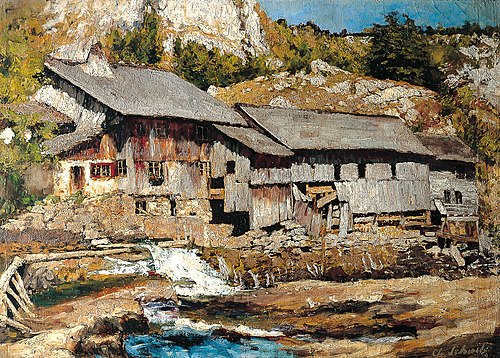 Moulin au Saut du Doubs (II. version), 1887, Carl Schuch