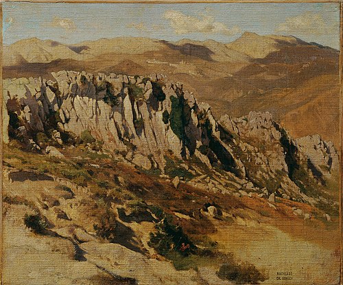 Felsenlandschaft bei Olevano, 1870, Carl Schuch