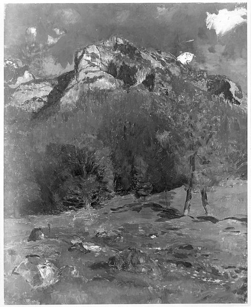 Der Eisberg bei Berchtesgaden von der Trübenbachtratte aus gesehen (Berglandschaft), 1882, Carl Schuch