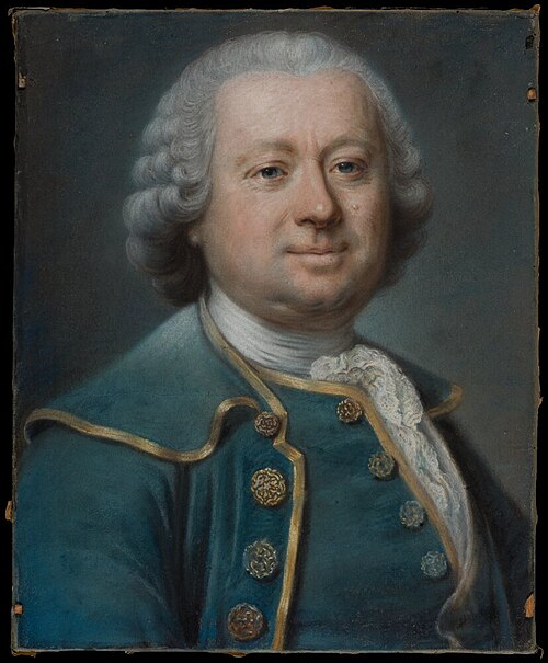 Porträtt av man med blå kavaj, 1767, Jean Valade