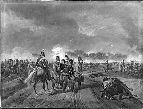 Die Verwundung Anton von Heiligensteins in der Schlacht bei Hanau im Jahr 1813, 1831, Carl Wilhelm von Heideck