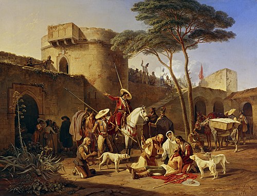 Spanische Guerillas in einem Fort, 1840, Carl Wilhelm von Heideck