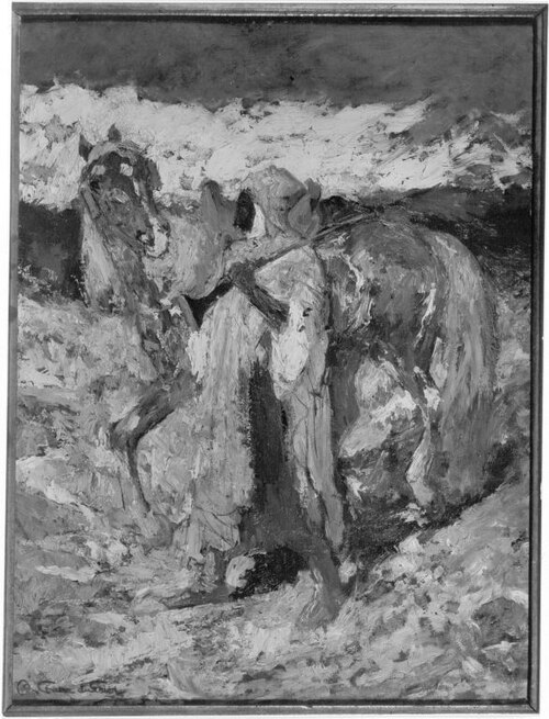 Beduine mit Pferd, 1895, Otto von Faber du Faur