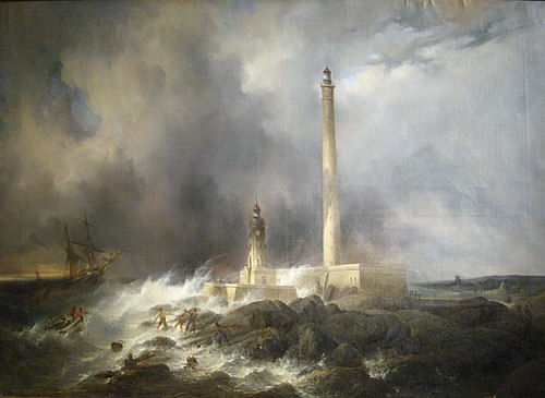 Vue du phare de Gatteville, arrondissement de Cherbourg, 1836, Jean-Louis Petit