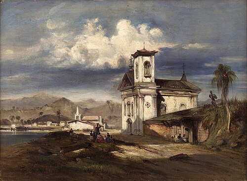 Church Rio de Janeiro Bay (Santa Luzia's Church), 1844, Eduard Hildebrandt