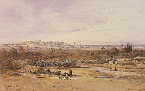 View of Jaffa, 1852, Eduard Hildebrandt