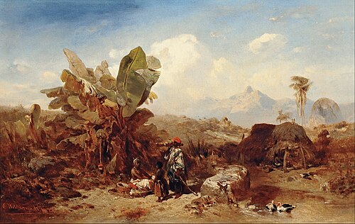 Landscape with Black People, 1845, Eduard Hildebrandt