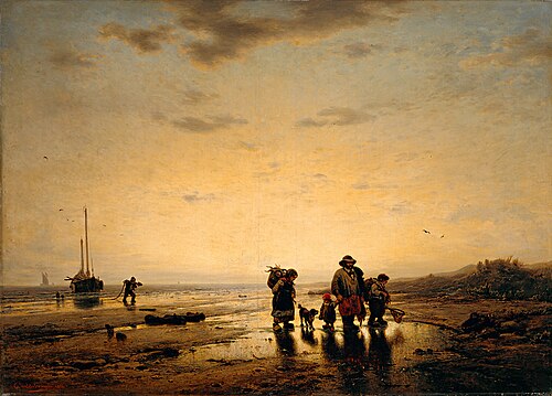 Beach in evening light, 1855, Eduard Hildebrandt