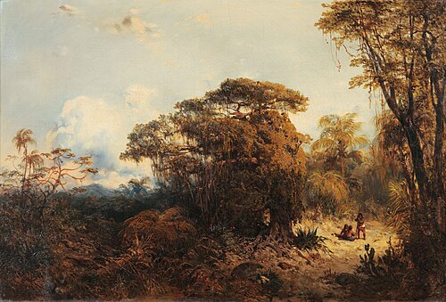 Paisagem com índios (atribuído), 1844, Eduard Hildebrandt