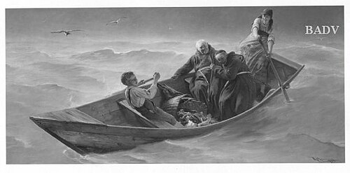 Stürmische Überfahrt, 1862, Karl Raupp