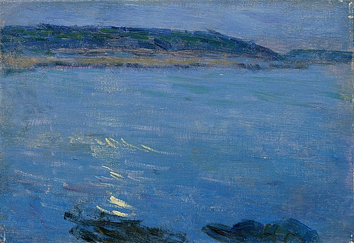 Blaue Meereslandschaft im Mondschein, 1900, Max Kurzweil