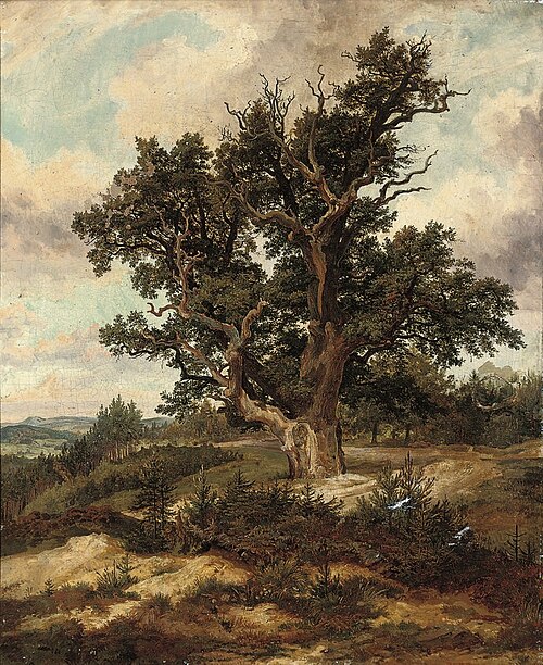 Tree on a mountain pass, , Ferdinand Bellermann