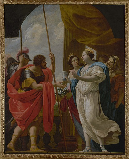 Hélène offrant à Ménélas la potion de la reine Polydamne, 1600, Simon Vouet