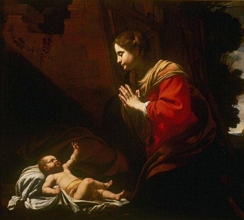 Marie adorant l'Enfant, 1623, Simon Vouet