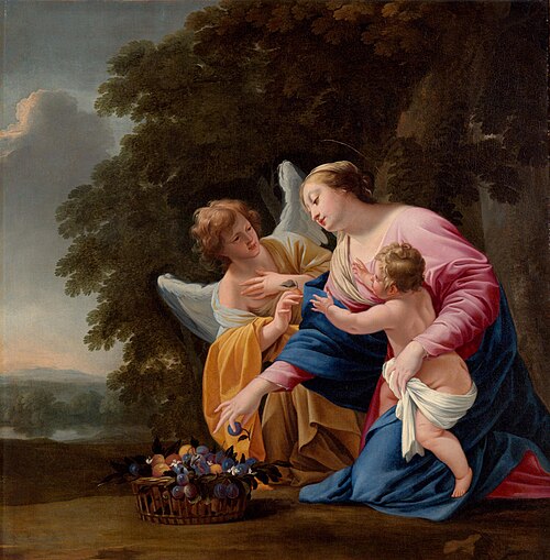Vierge à l'Enfant avec un Ange, 1642, Simon Vouet