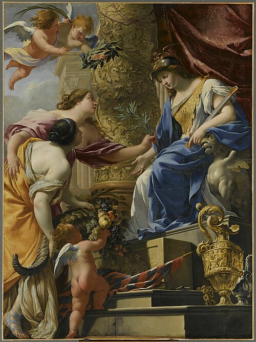 La Prudence amène la Paix et l'Abondance, 1637, Simon Vouet