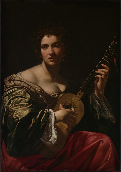 Femme jouant de la guitare, 1618, Simon Vouet