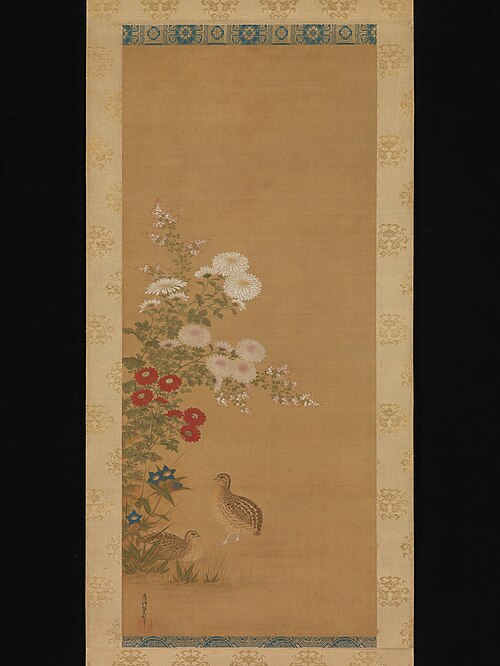 Quail and Autumn Flowers, 1683, Tosa Mitsuoki