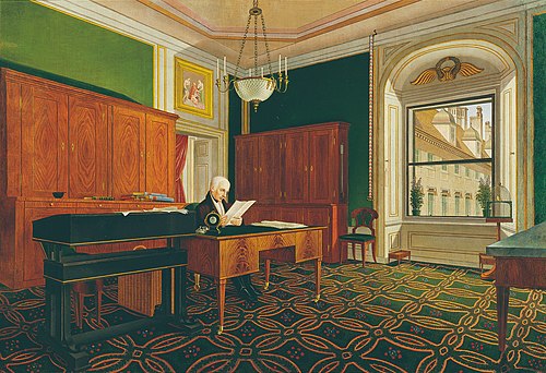 Kaiser Franz I. in seinem Arbeitszimmer, , Johann Stephan Decker