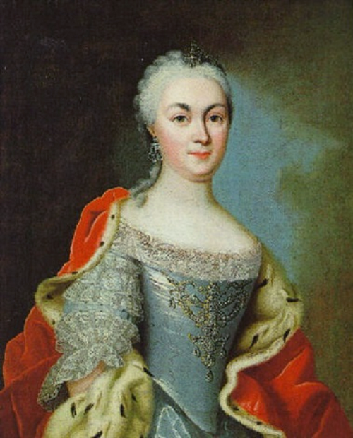 Porträt der Maria Luise Albertine zu Leiningen-Dagsburg-Falkenburg (1729-1818), Ehefrau von Prinz Ge, 1750, Johann Christian Fiedler