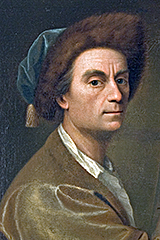 Selbstbildnis mit dem Porträt des Landgrafen Ludwig VIII. von Hessen-Darmstadt, 1752, Johann Christian Fiedler