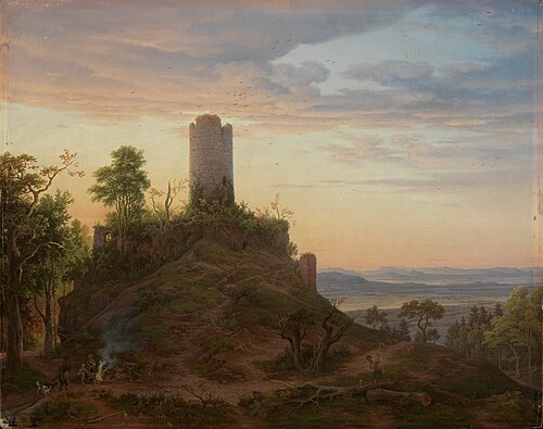 Burgruine Zähringen bei Freiburg, 1844, Johann Friedrich Helmsdorf