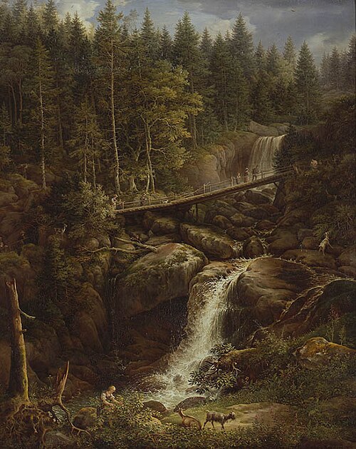 Triberger Wasserfall, 1834, Johann Friedrich Helmsdorf