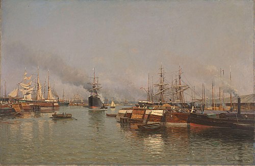 The Mexico Dock in Antwerpen, 1884, Johannes Grimelund