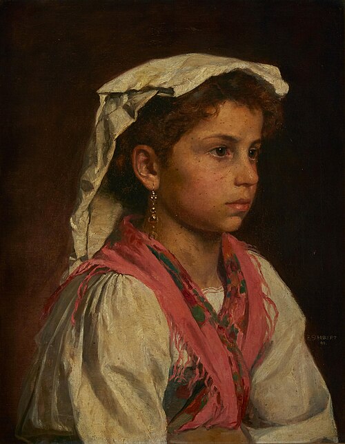 A young Italian girl, 1898, Hugo Schubert