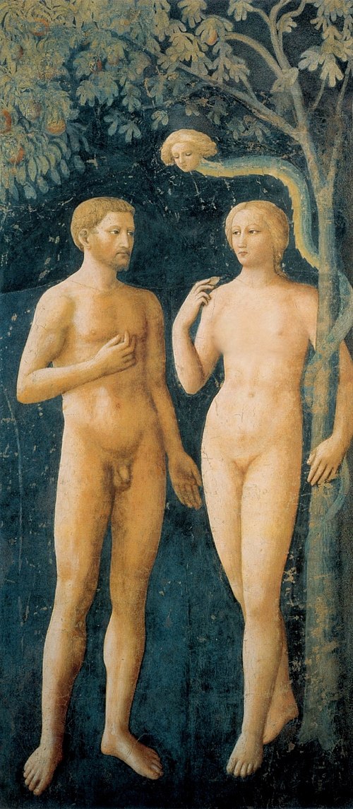 Tentation d'Adam et Ève, 1425, Masolino da Panicale