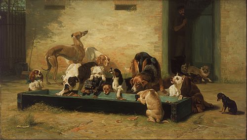 Table d'Hote at a Dogs' Home, 1879, John Charles Dollman