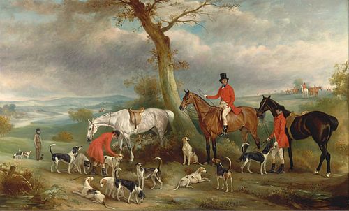 Thomas Wilkinson, M.F.H., with the Hurworth Foxhound, 1846, John Ferneley